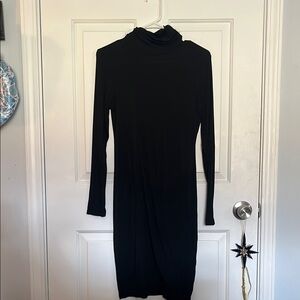 Elegant Black Turtleneck Dress